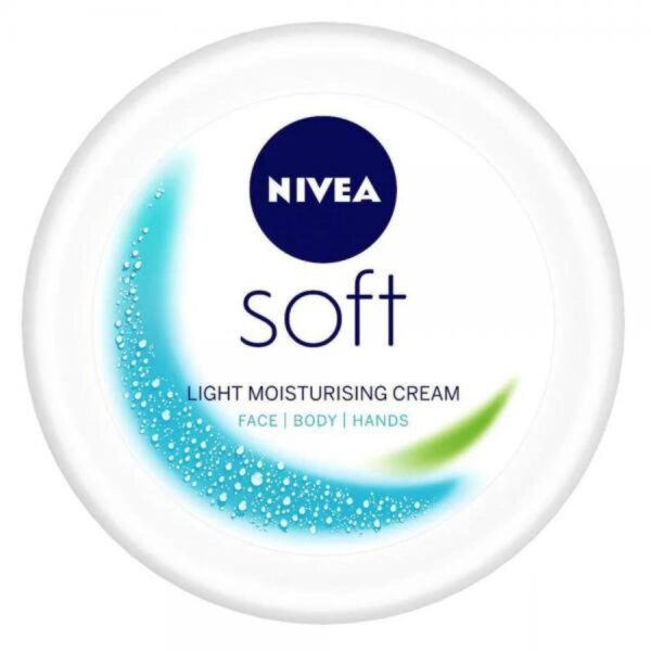 كريم nivea soft   نيفيا سوفت للوجه و الجسم light moistirising face body hands