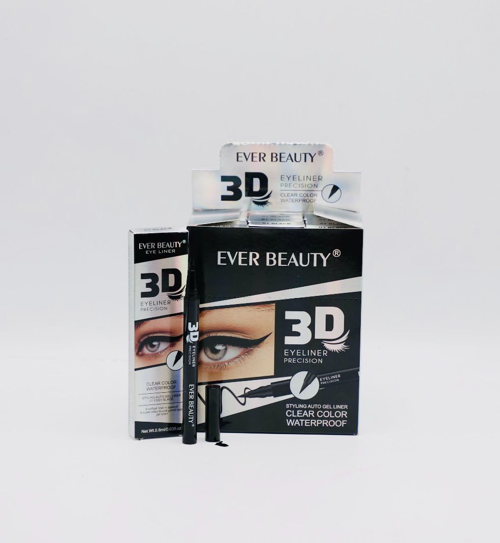 MK1303 آيلاينر 3D- مقاوم للماء 01 اسودEVER BEAUTY ايفر بيوتي 0.8 مل 8599E - الصورة 1