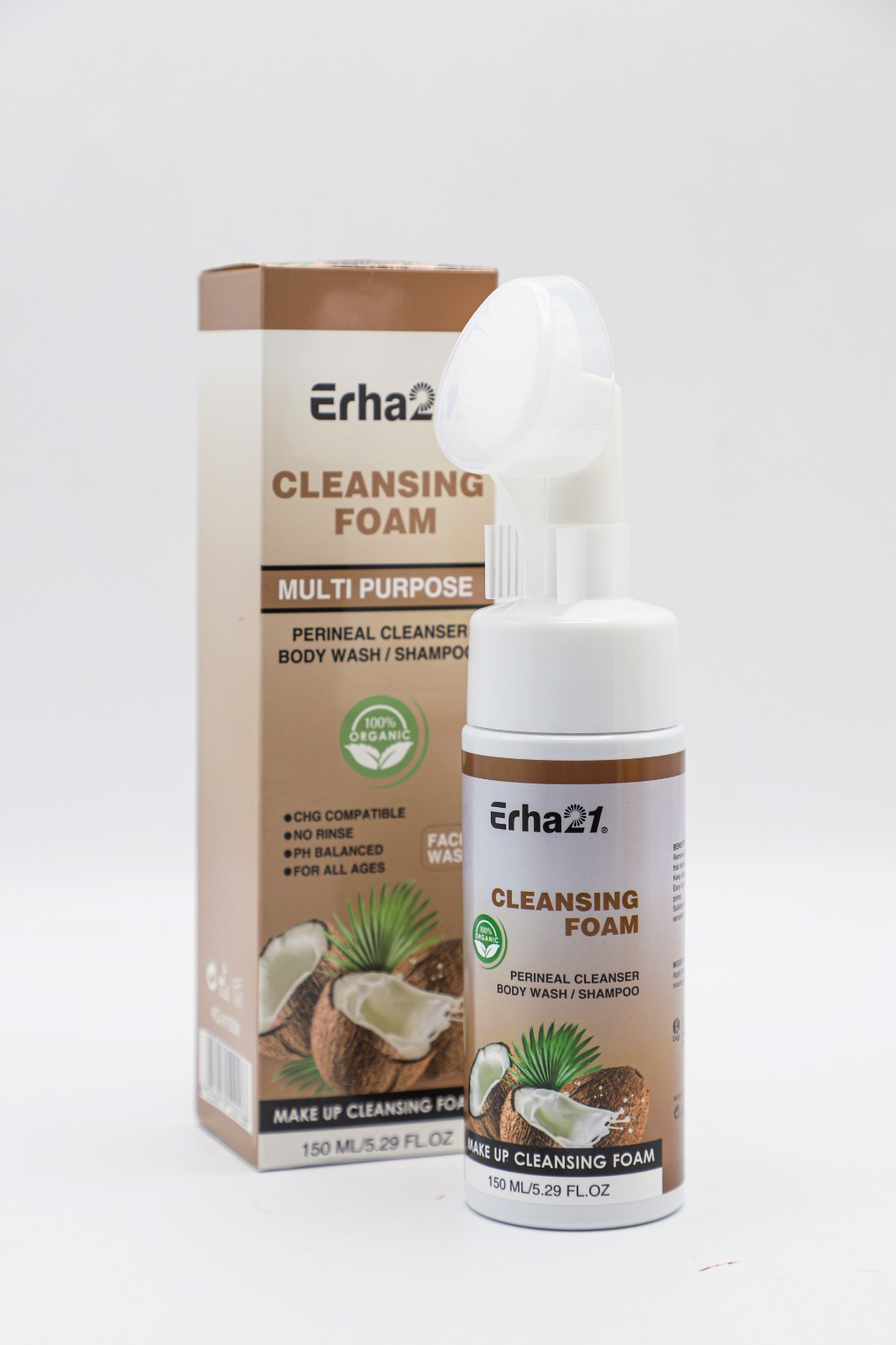 MK4471 غسول وجه مع فرشاة CLEANSING FOAM -ERHA21ارها 150 مل رقم KQ-X150M بجوز الهند - الصورة 1