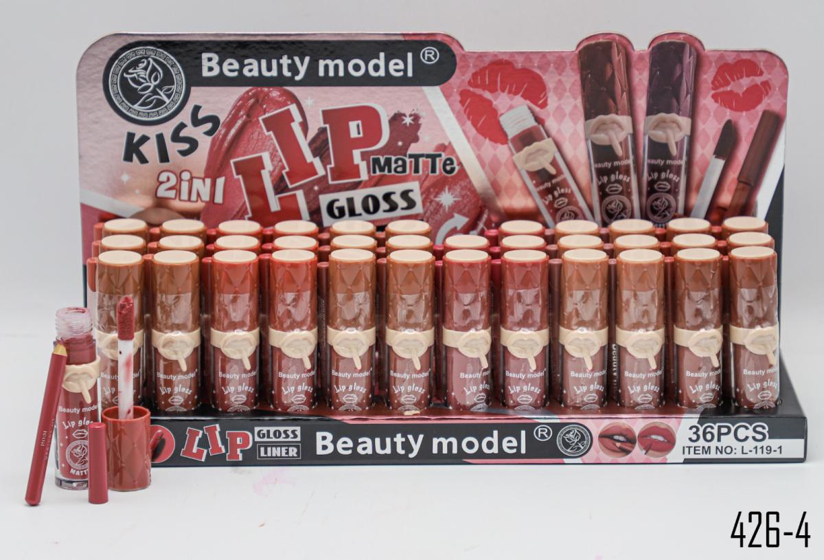 MK6268 ليب لاينر / حومرة BEAUTY MODELبيوتي موديل6.4غم+1غم L-119-1رقم كرتونة426-4 - الصورة 1