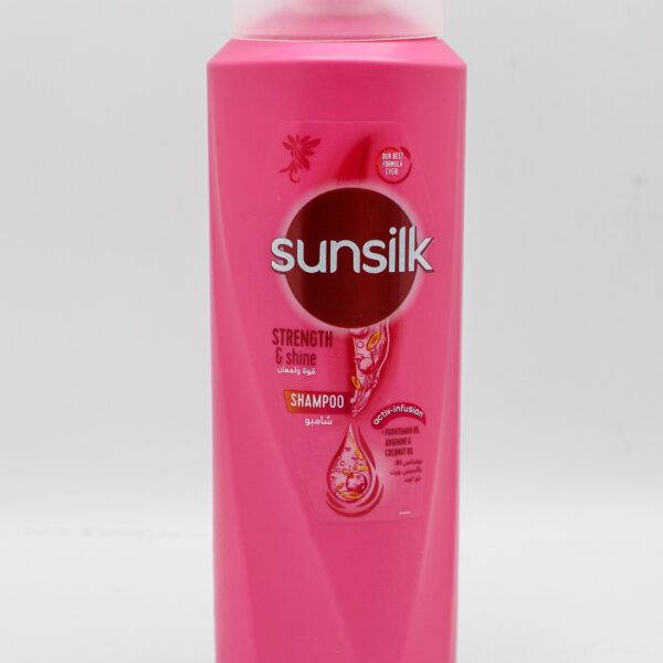 شامبو  SUNSILK صانسيلك  600 مل لون زهري قوة ولمعان