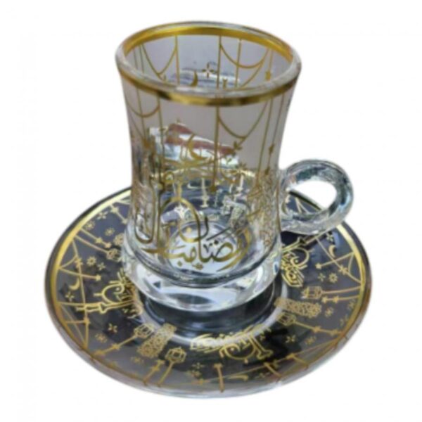 كاسة زجاج مع صحن  رقم 10-3