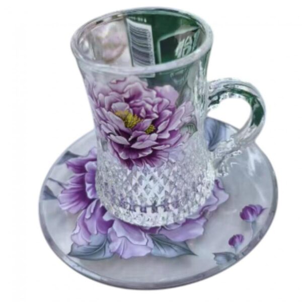 كاسة زجاج مع صحن  رقم 10-4