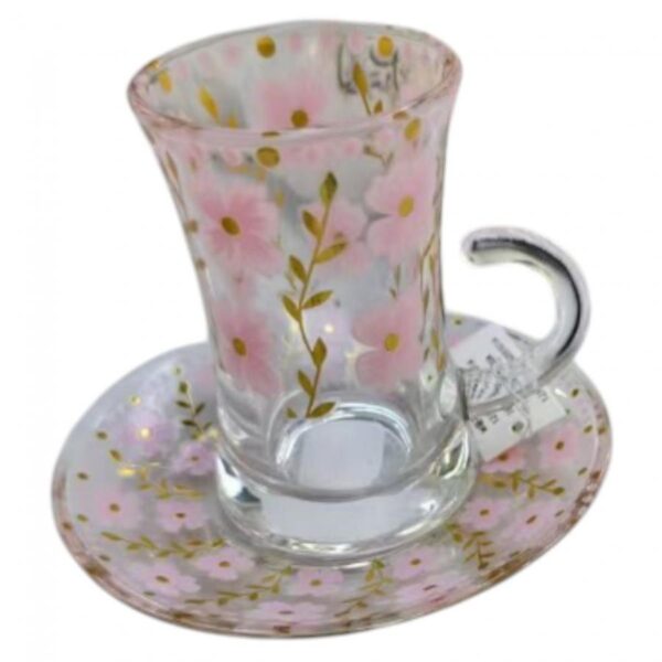 كاسة زجاج مع صحن  رقم 10-5