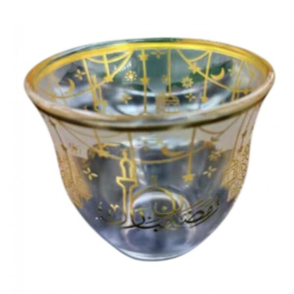 فناجين قهوة سادة مع حز ذهبي  رقم 10-9