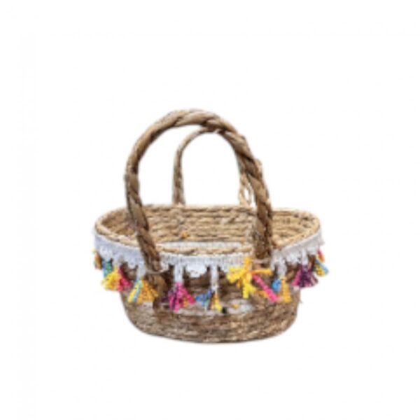 سلة قش  مع يد  رقم 130-22