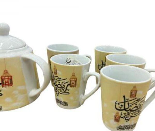 طقم فناجين مع ابريق رمضانيه رقم 93-17