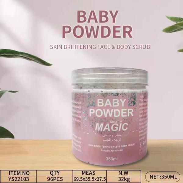 مقشر للوجه والجسم  BABY POWDER  بيبي باودر  350 مل  YS22103 رقم 8-11