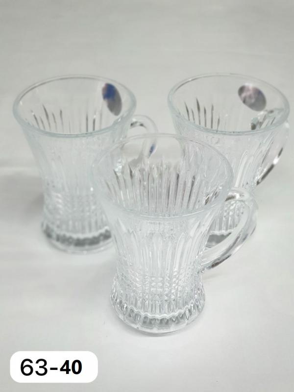 MN1336 كاسة زجاج شفاف يد مغلقة63-40 - الصورة 1